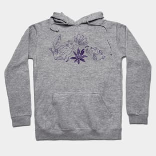 Elephants with flowers outline pattern Hoodie